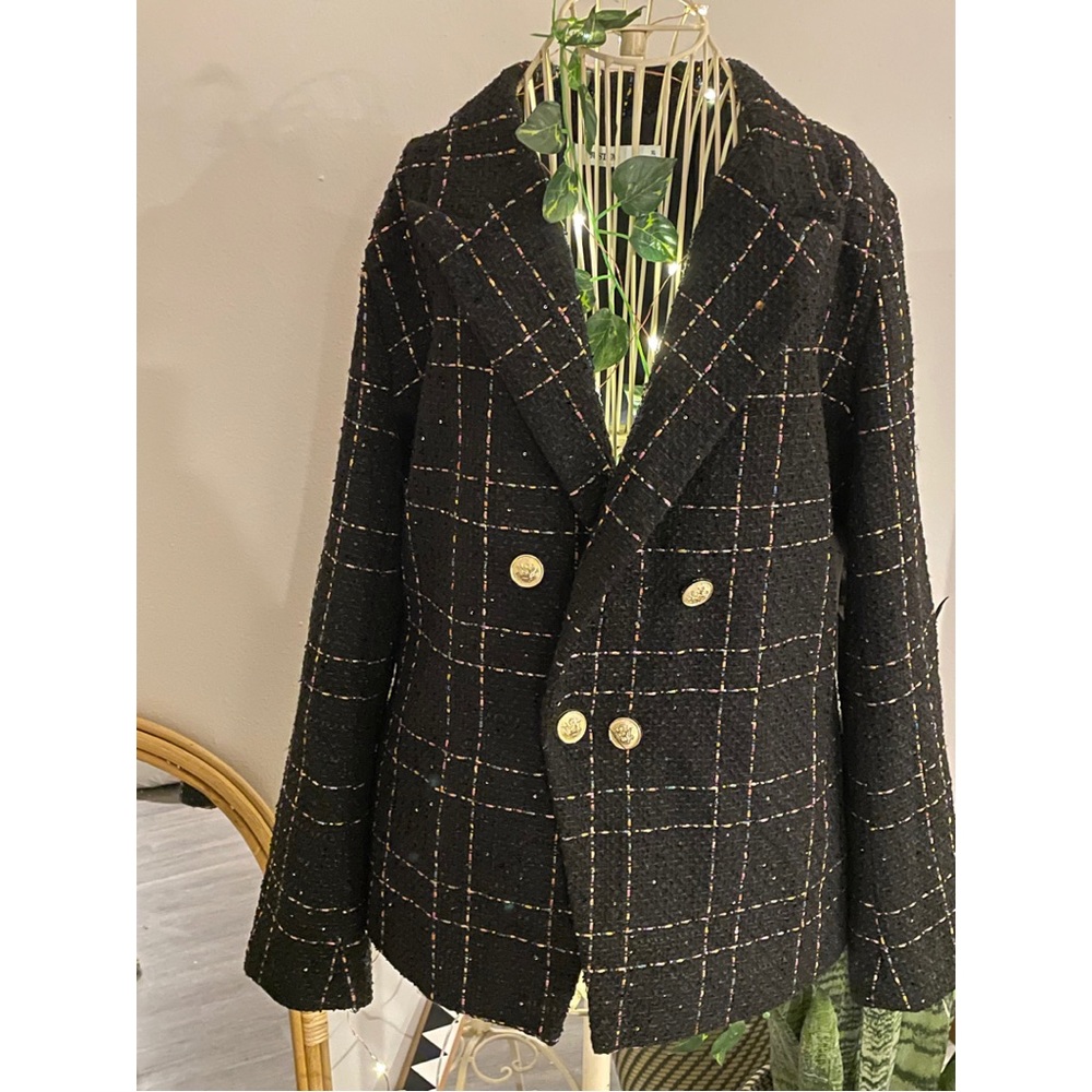 Tweed Double Breasted Blazer
